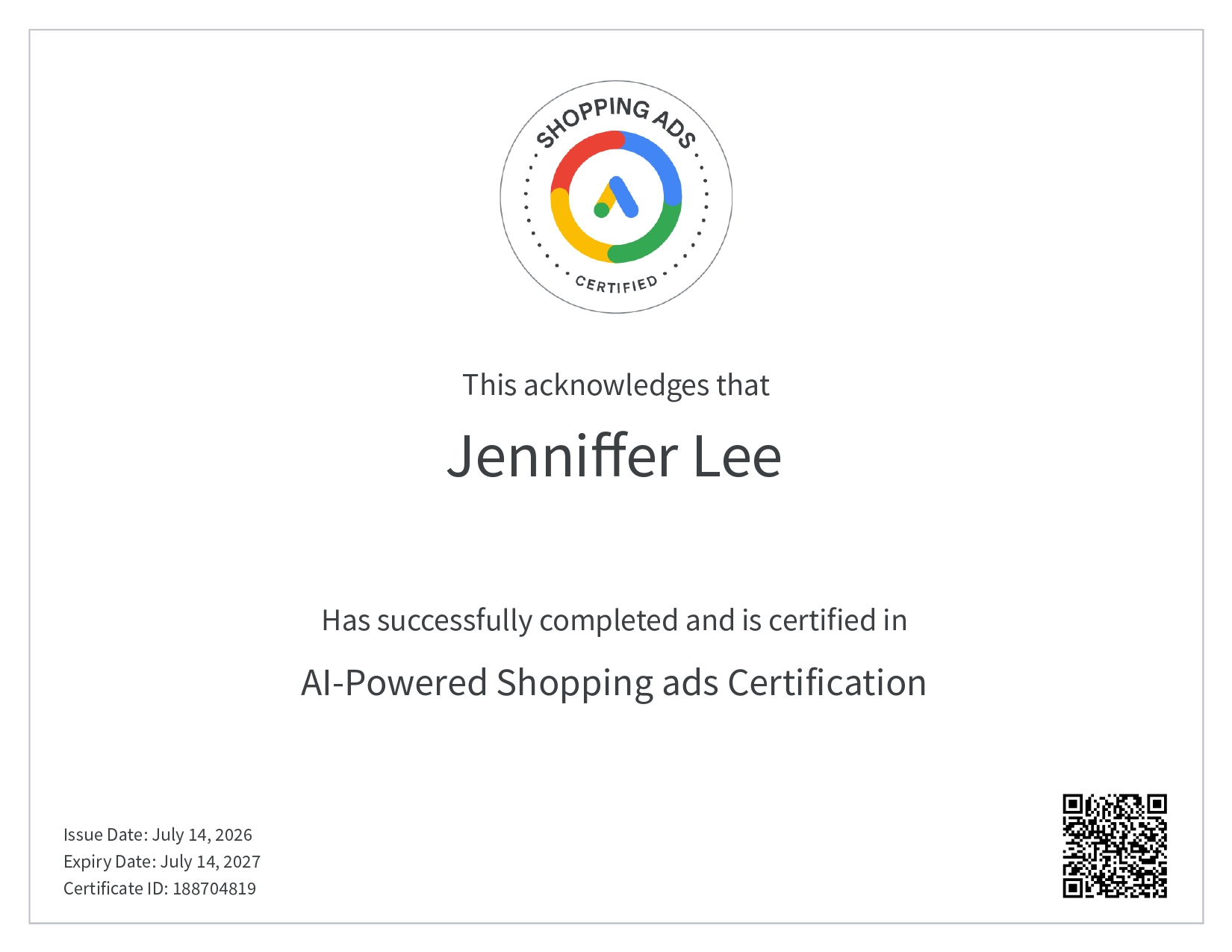Google Ads Shopping Certification