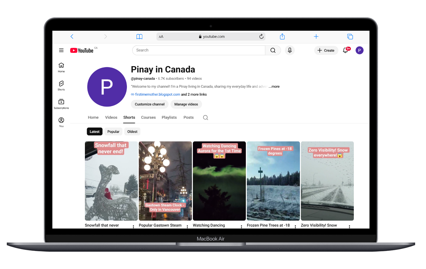 Pinay Canada YouTube Channel